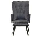 Fauteuil Leer Grijs | 30% Korting | Tijdloos Design, Verzenden, Minder dan 75 cm, Nieuw, Leer