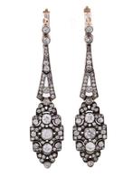 Oorbellen - 14 karaat Witgoud, Keizerlijk Russisch Art, Handtassen en Accessoires, Nieuw