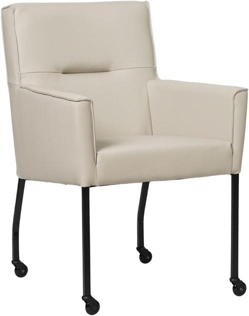Crème leren moderne eetkamerstoel - Toledo leer Misty (crème, Huis en Inrichting, Stoelen, Nieuw, Eén, Leer, Ophalen of Verzenden