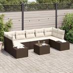 vidaXL Tuinbank Set 8 pcs Bruin Poly rattan, Verzenden, Nieuw