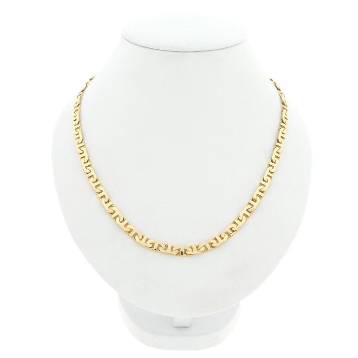 Massief gouden marine schakel ketting | 54,5 cm, Handtassen en Accessoires, Kettingen, Overige kleuren, Gebruikt, Goud, Ophalen of Verzenden