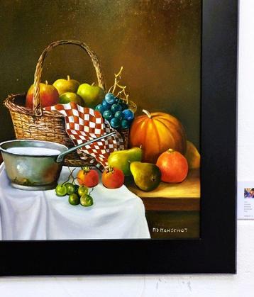 Rinus Manschot (XX-XXI) - Stilleven mand met appels.