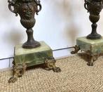 Kandelaber (2) - Zinklegering, Albast, Brons, Onyx