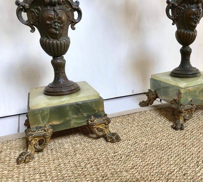 Kandelaber (2) - Zinklegering, Albast, Brons, Onyx, Antiek en Kunst, Antiek | Overige Antiek