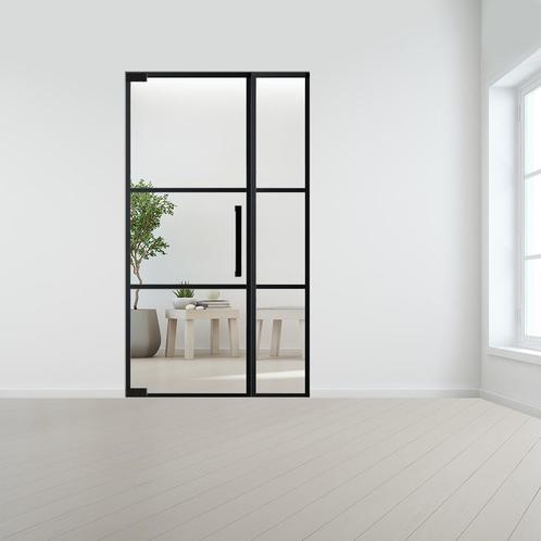 Steel look deur XL met zijlicht zonder kozijn, Bricolage & Construction, Fenêtres & Moustiquaires, Envoi