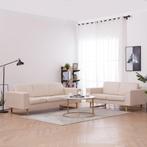 vidaXL 2-delig Bankstel stof crème, Huis en Inrichting, Zetels | Zetels, Verzenden, Nieuw