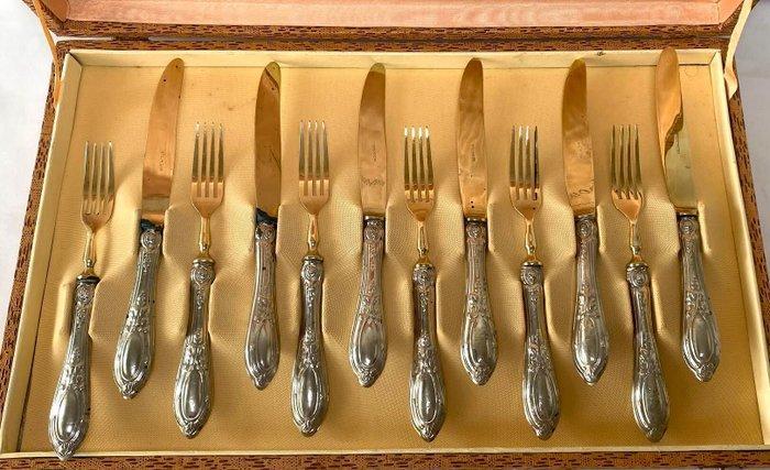 Solingen - Tafelmes (12) - Verzilverd, Antiquités & Art, Antiquités | Meubles | Tables