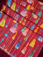 400x280cm! Exclusieve Art Dèco-stof met gekleurde franjes -