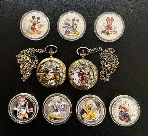 Verenigde Staten. Collection of 7 Silver Plated Coins and 2, Verzamelen, Disney