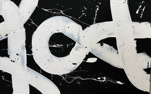 Stefanie Raus - Black and white 825 XXL, Antiek en Kunst, Kunst | Schilderijen | Modern