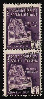 Italië 1945 - CLN Imperia. 1 lire met omgekeerde en schuine