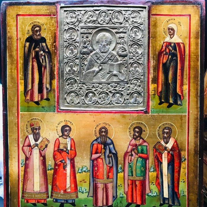 Icoon - Een icoon van de heilige Samon, Gury en Aviv –, Antiquités & Art, Art | Art non-occidental