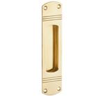 Schuifdeurkom Art-Deco messing gelakt, Nieuw, Overige materialen, Klink of Kruk