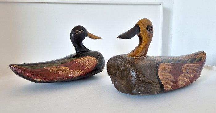 Lokeend - Pareja de antiguos reclamos (2) - Hout, Antiek en Kunst, Curiosa en Brocante