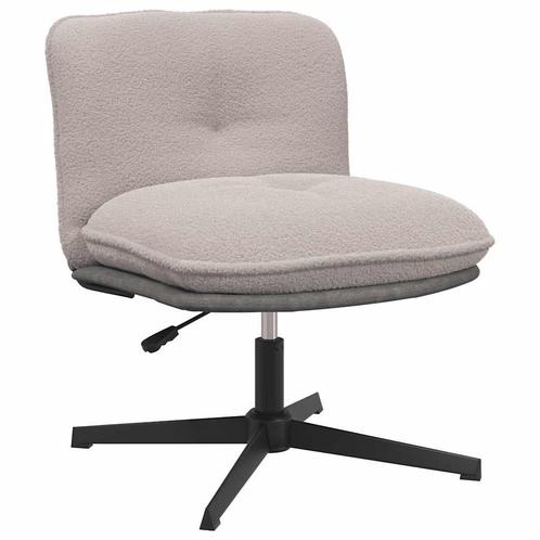 vidaXL Bureaustoel lichtgrijs gekrulde wolachtige stof, Huis en Inrichting, Stoelen, Nieuw, Verzenden