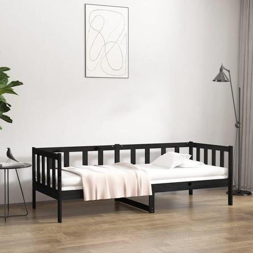 vidaXL Slaapbank 80x200 cm massief grenenhout zwart, Maison & Meubles, Chambre à coucher | Lits, Envoi