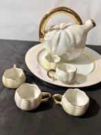 Repose sachet de thé en porcelaine liseré doré 8 cm (lot de 6)