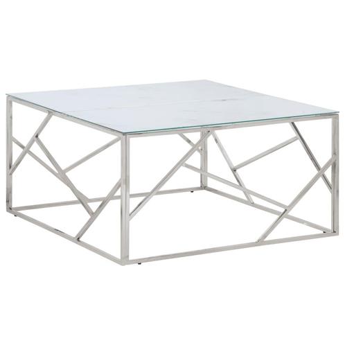 vidaXL Table basse argenté acier inoxydable et verre, Maison & Meubles, Tables | Tables de salon, Neuf, Envoi