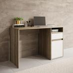 Meubella | Bureau eiken wit | 120 cm | 1 lade | Buro, Huis en Inrichting, Bureaus, Verzenden, Nieuw