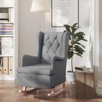 vidaXL Fauteuil met massief rubberwood schommelpoten stof, Huis en Inrichting, Verzenden, Nieuw