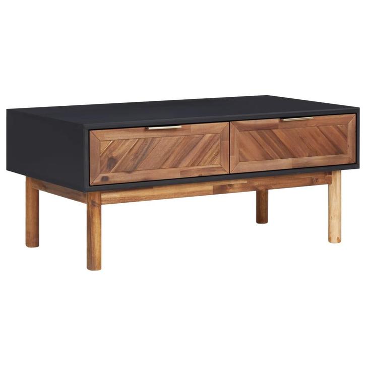 vidaXL Salontafel 90x50x40 cm massief acaciahout en MDF, Huis en Inrichting, Tafels | Salontafels, Nieuw, Verzenden