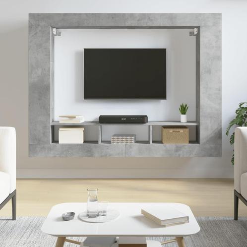 vidaXL Meuble TV gris béton 152x22x113 cm bois, Huis en Inrichting, Kasten | Overige, Verzenden