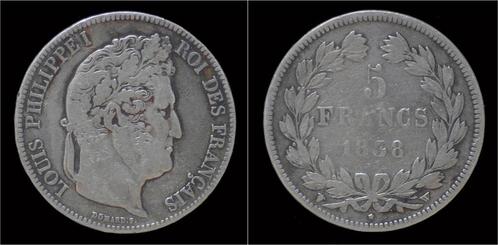 France Louis Philippe I 5 francs 1838w zilver, Postzegels en Munten, Munten | Europa | Niet-Euromunten, België, Verzenden