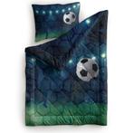Lazy all-in-one kinderdekbed met voetbalprint - 1-persoons |, Huis en Inrichting, Verzenden, Nieuw, Blauw