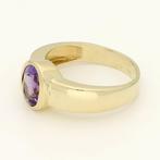 Ring - 14 karaat Geel goud Amethist, Handtassen en Accessoires, Ringen, Nieuw