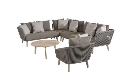 4 Seasons Outdoor Santander hoekbank met loungestoel en, Tuin en Terras, Tuinsets en Loungesets