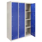 3 x Lockerkast Metaal - Blauw - vierdeurs - Flatpack, Huis en Inrichting, Kasten | Lockerkasten, Nieuw, Verzenden