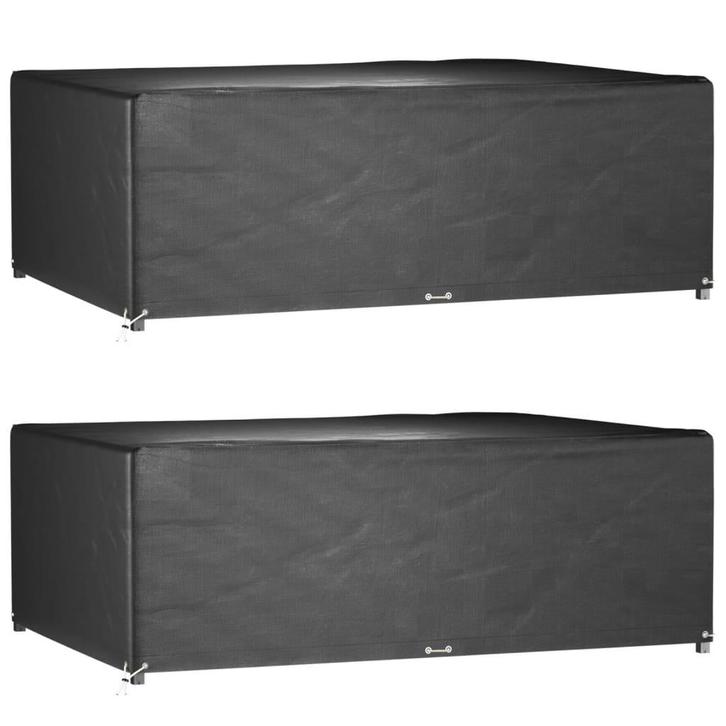 vidaXL Tuinmeubelhoezen 2 st 12 oogjes rechthoekig, Tuin en Terras, Tuinmeubel-accessoires, Nieuw, Verzenden