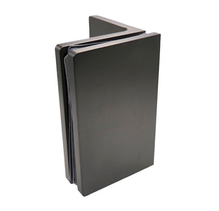 Glasklem Porto Premium glas/wand 90° - GunMetal, Doe-het-zelf en Bouw, Hang- en Sluitwerk, Nieuw, Verzenden