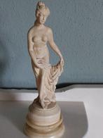 Sculpture, dame in lendendoek - 19 cm - Marbre