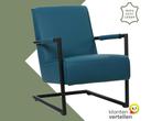 Leren fauteuil Lodge - Toledo Turquoise (blauw), Huis en Inrichting, Industrieel, Modern, Scandinavisch, Nieuw, Ophalen of Verzenden