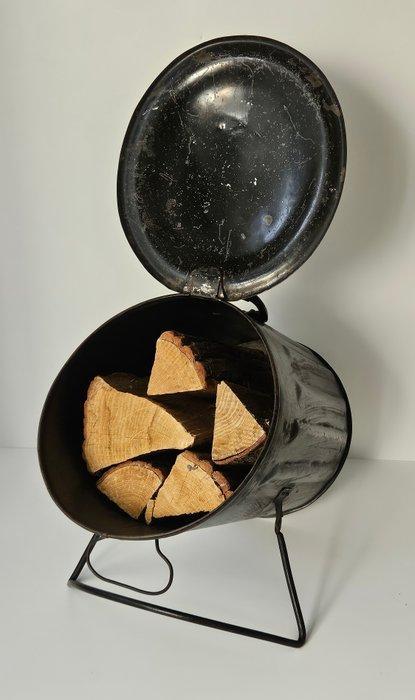 Kolenbak / Houtbak / Prullenbak - Bloempot - Staal, Antiek en Kunst, Curiosa en Brocante