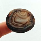 Oud-Tibetaans / Nepalees Natural Banded Agate Ronde hanger, Antiek en Kunst