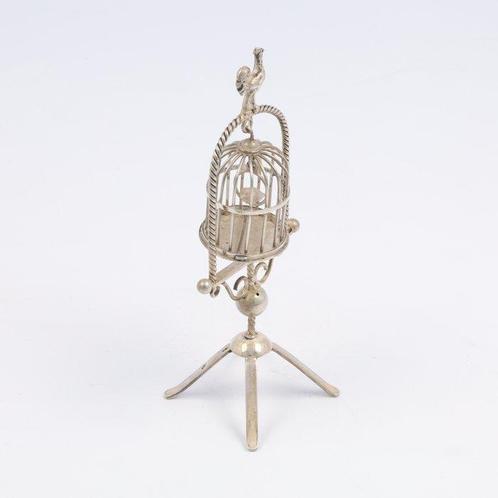 C.G.H. van Pampus - Vogelkooi op voet - NO RESERVE -, Antiek en Kunst, Antiek | Zilver en Goud
