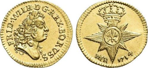 Goud-1/4 Dukat 1714 Brandenburg-Preussen Pruisen Friedric..., Postzegels en Munten, Munten en Bankbiljetten | Toebehoren, Verzenden
