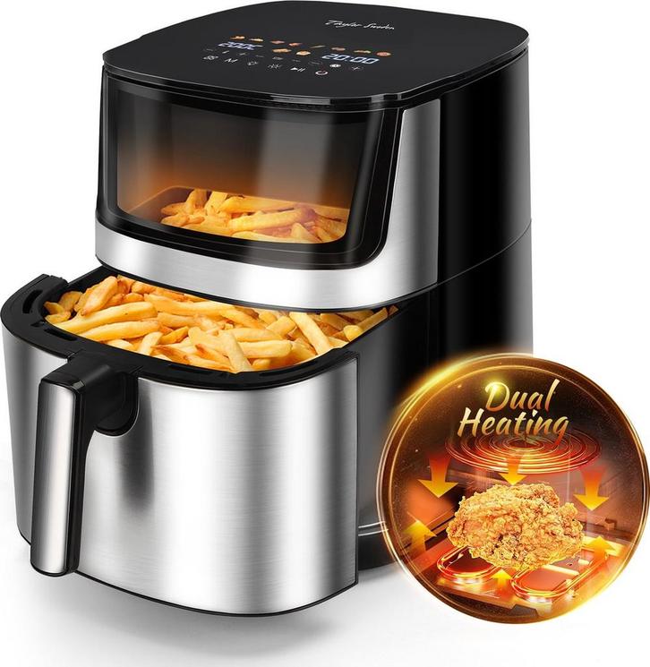 Airfryer XXL - heteluchtfriteuse - 8L - 2000W - Zwart •, Huis en Inrichting, Woonaccessoires | Overige, Verzenden
