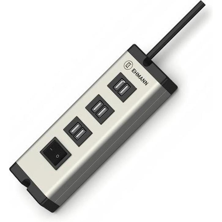 Ehmann - USB Multilader - 6 poorten - wand of tafel, Muziek en Instrumenten, Kabels en Stekkers, Verzenden