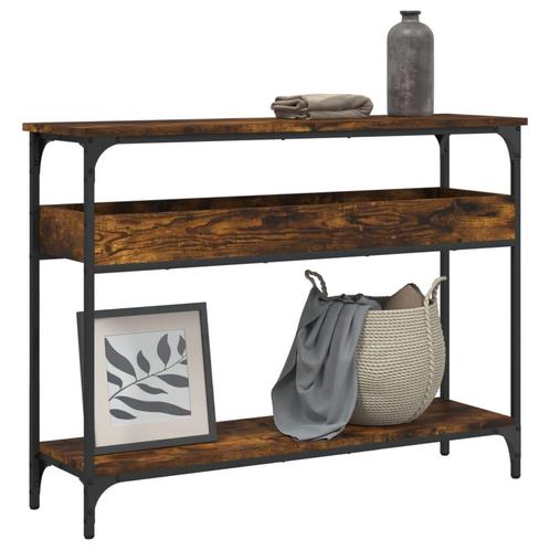 vidaXL Table console avec étagère chêne fumé 100x29x75, Maison & Meubles, Tables | Tables de salon, Neuf, Envoi