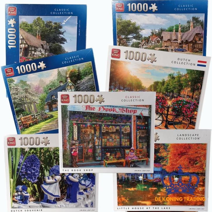 7x King Puzzels | Classic & Dutch Collection | 1000 Stukjes, Hobby en Vrije tijd, Denksport en Puzzels, Legpuzzel, Zo goed als nieuw