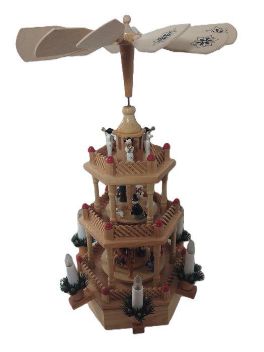 Kerstbeeldje ornament - Elektrische roterende kerstpiramide, Antiek en Kunst, Antiek | Boeken en Manuscripten