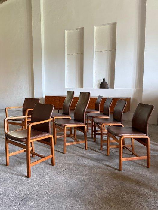 L. Olsen & Son Møbelfabrik - Chaise (8) - Anilin, Antiek en Kunst, Antiek | Meubels | Stoelen en Sofa's