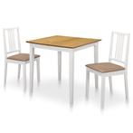 vidaXL 3-delige Eethoek MDF wit, Verzenden, Nieuw