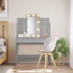vidaXL Kaptafel met LED-verlichting 96x40x142 cm grijs, Verzenden, Nieuw