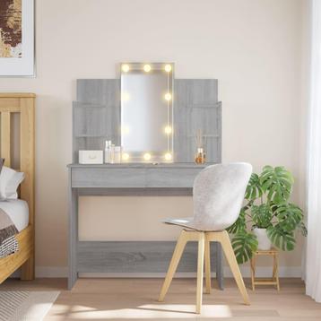 vidaXL Kaptafel met LED-verlichting 96x40x142 cm grijs, Verzenden
