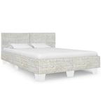 vidaXL Bedframe natuurlijk rattan grijs 160x200 cm, Huis en Inrichting, Verzenden, Nieuw