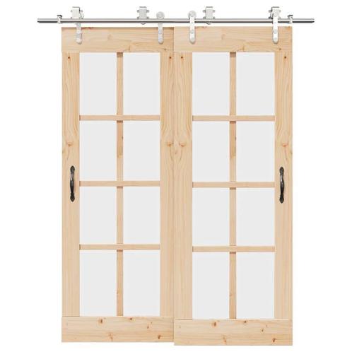 vidaXL Schuifdeur onderdelenset 183 cm roestvrij staal, Doe-het-zelf en Bouw, Hang- en Sluitwerk, Nieuw, Verzenden